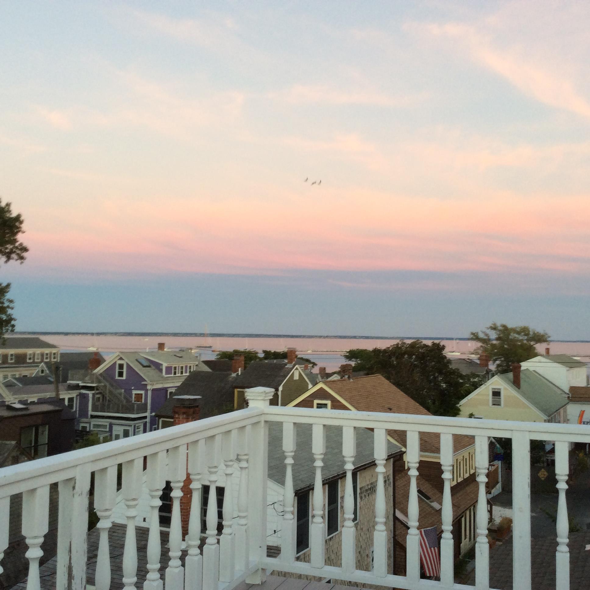 Harbor view from the roof deck of the White Porch Inn Art Hotel